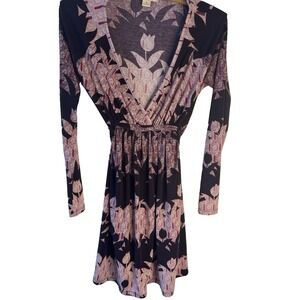 Y2K Purple Women Dress‎ S Boho Floral Fairy Cottagecore Indie USA Grunge